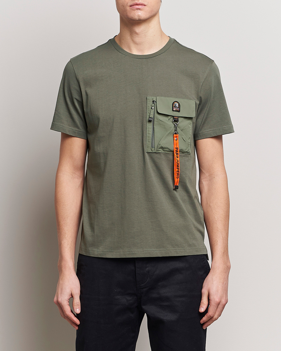 Men | Clothing | Parajumpers | Mojave Pocket Crew Neck T-Shirt Thyme Green