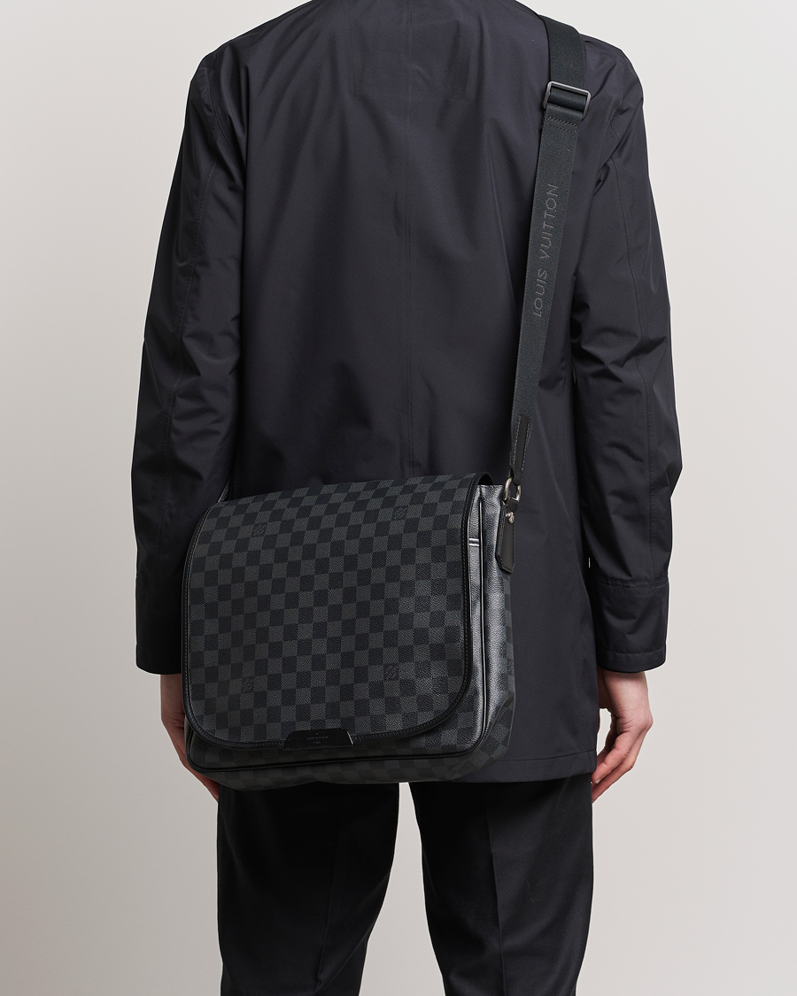 Men | Pre-Owned & Vintage Bags | Louis Vuitton Pre-Owned | Daniel MM Satchel Leather Bag Damier Graphite