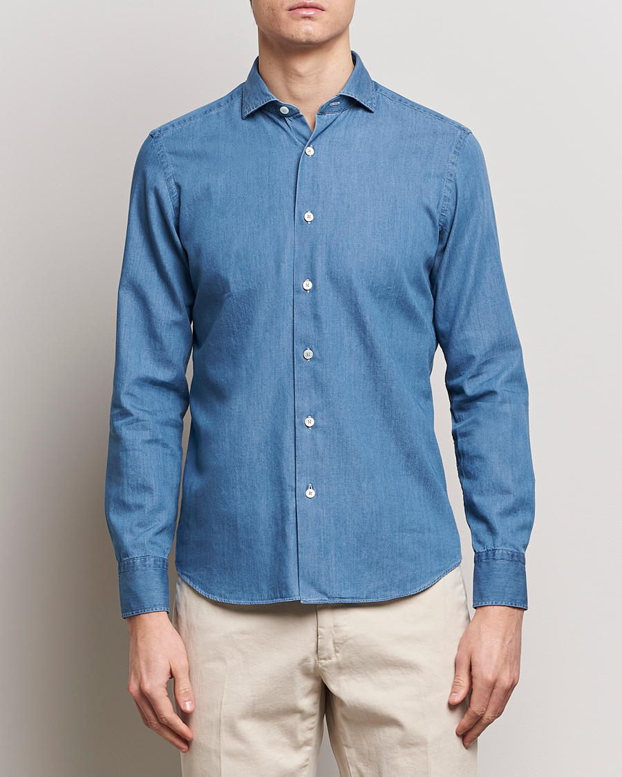 Men |  | Grigio | Denim Shirt Medium Blue