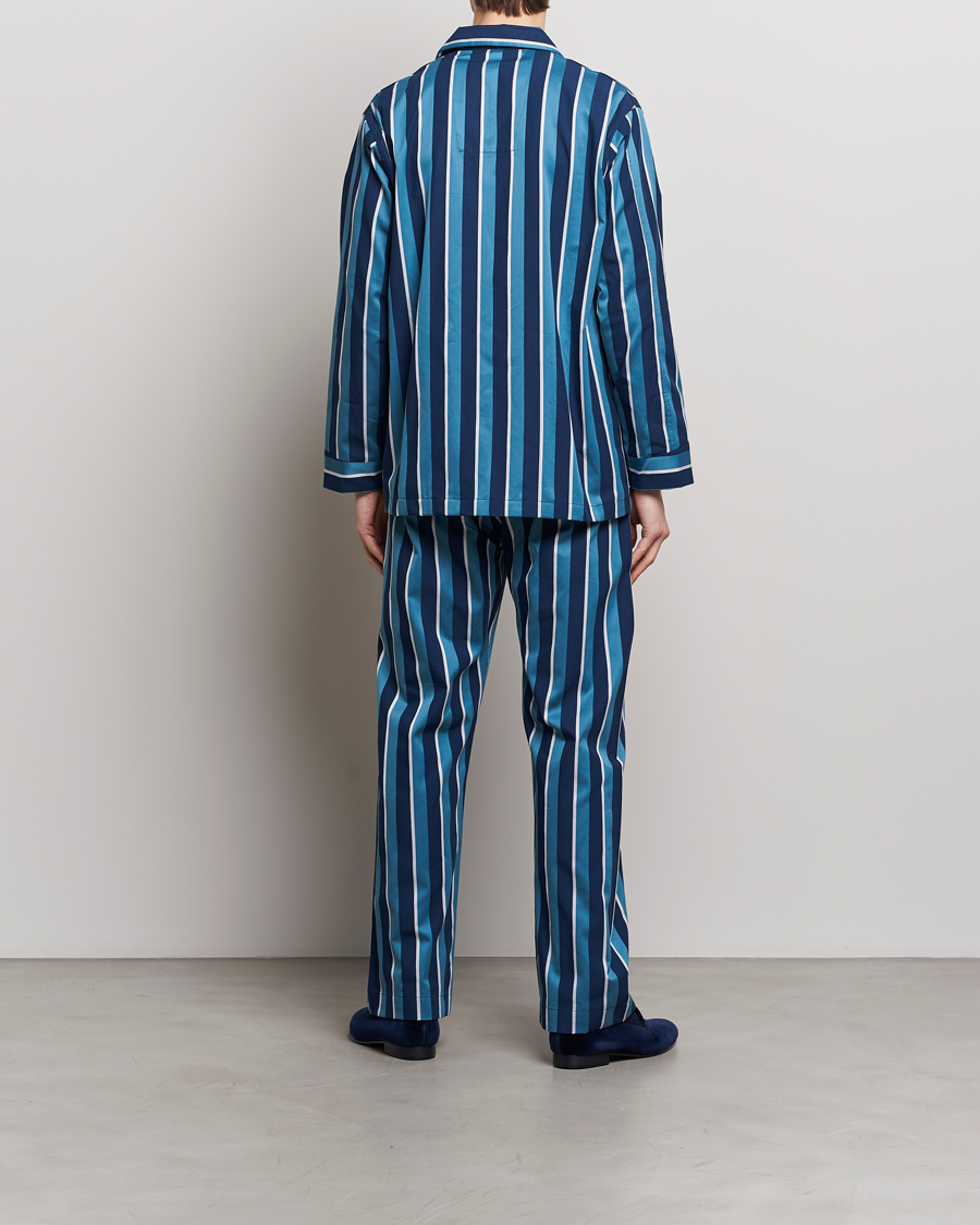 Men | Pyjamas | Derek Rose | Cotton Striped Pyjama Set Teal