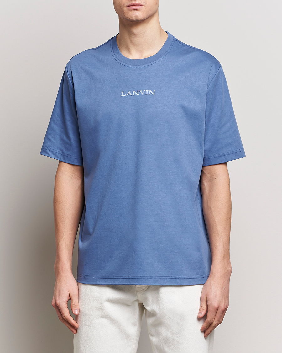 Men | Clothing | Lanvin | Embroidered Logo T-Shirt Cornflower