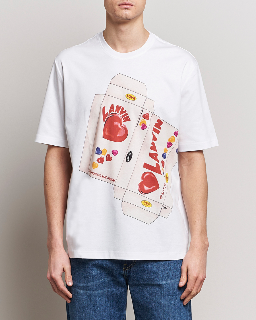 Men | T-Shirts | Lanvin | Bonbon Printed T-Shirt Optic White