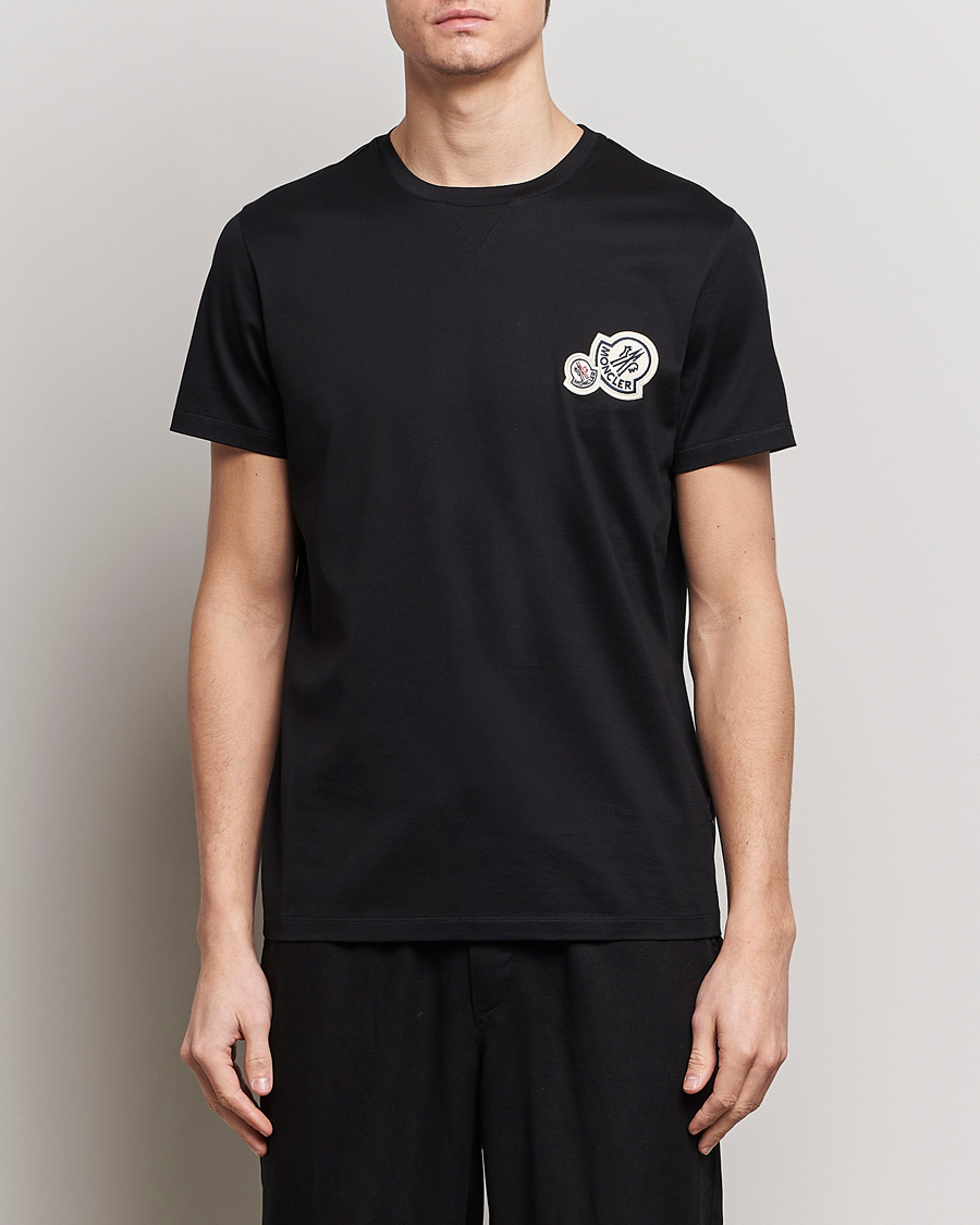 Men | Clothing | Moncler | Double Logo T-Shirt Black