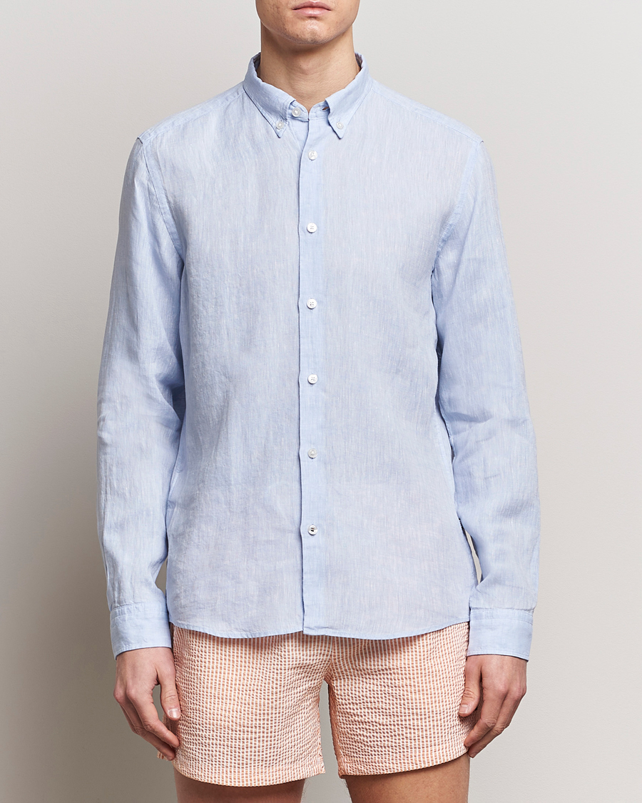 Men | Clothing | BOSS BLACK | Liam Linen Shirt Light Blue
