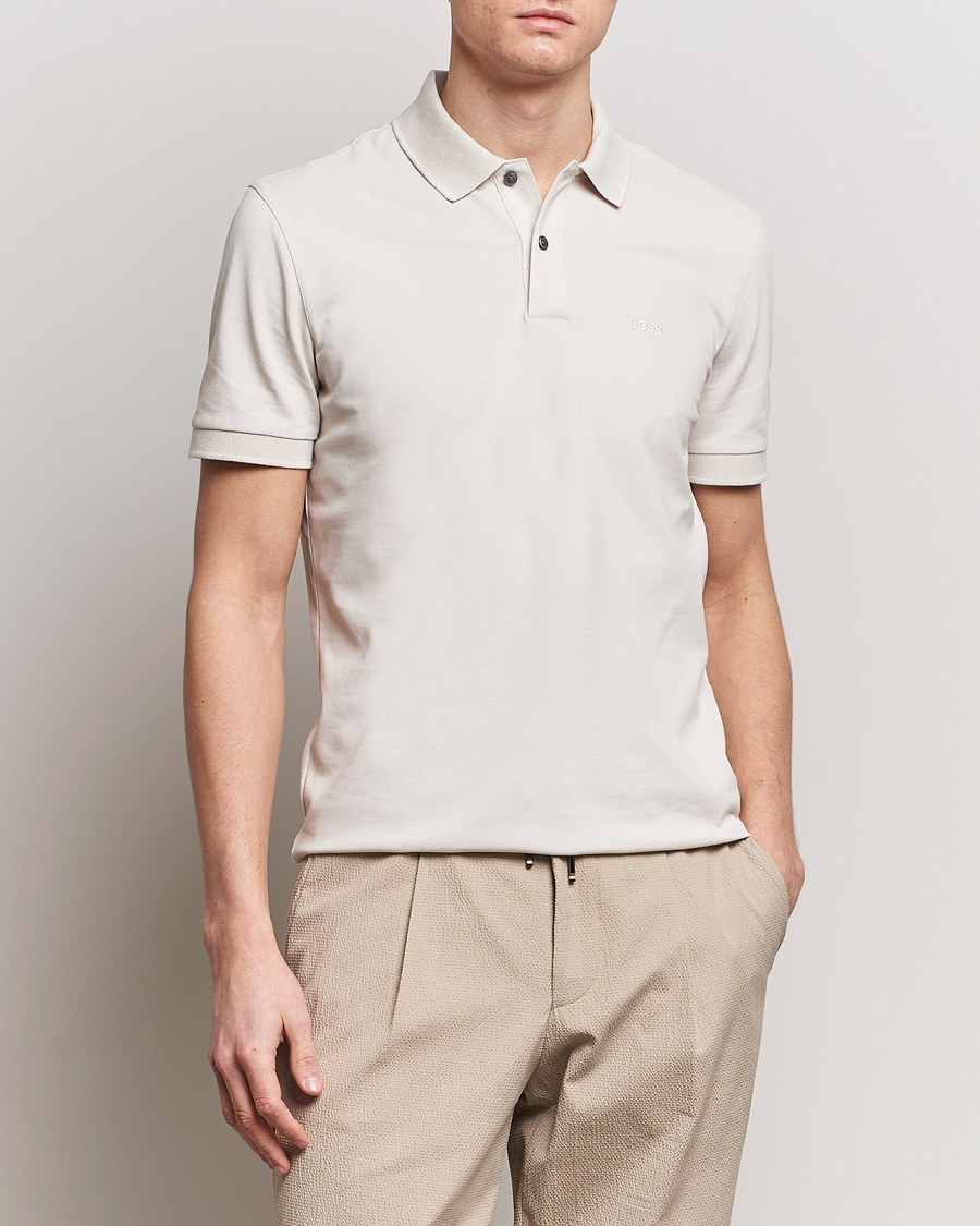 Men | Short Sleeve Polo Shirts | BOSS BLACK | Pallas Polo Open White