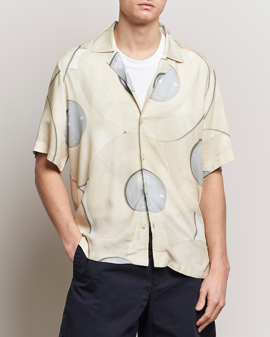 Men | Clothing | BOSS ORANGE | Rayer Short Sleeve Printed Shirt Light Beige