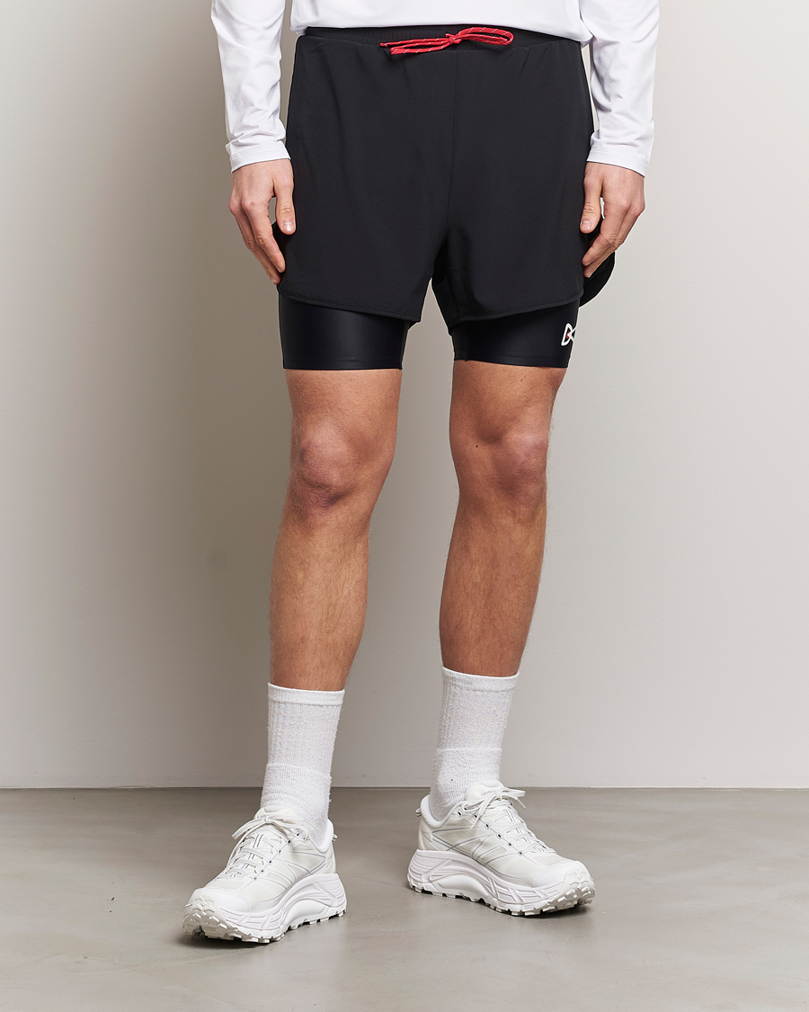 Men | Clothing | District Vision | Layered Trail Shorts Black