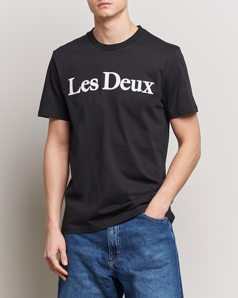 Men | Clothing | LES DEUX | Charles Logo T-Shirt Black
