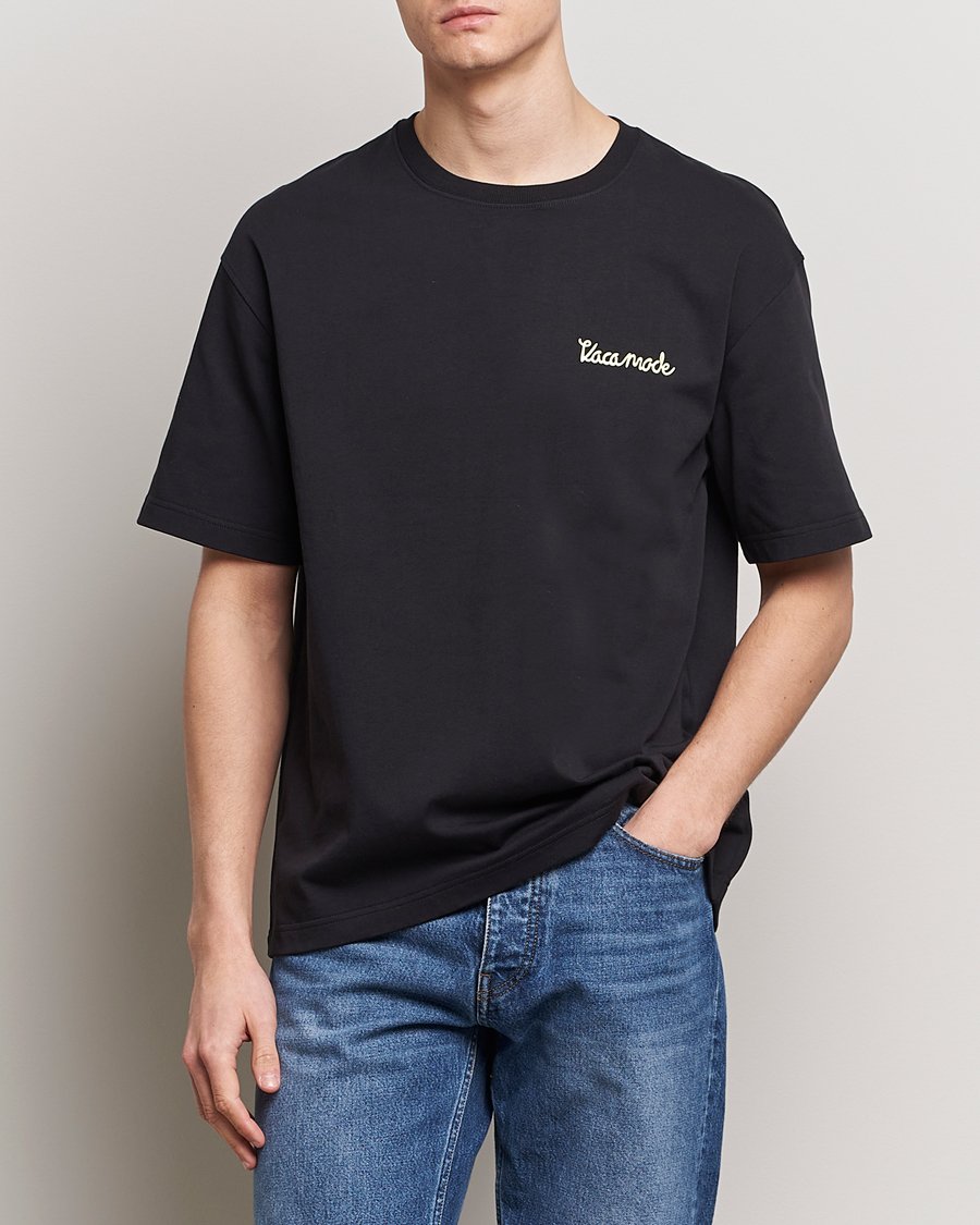 Men | Clothing | Samsøe Samsøe | Savaca Printed Crew Neck T-Shirt Black