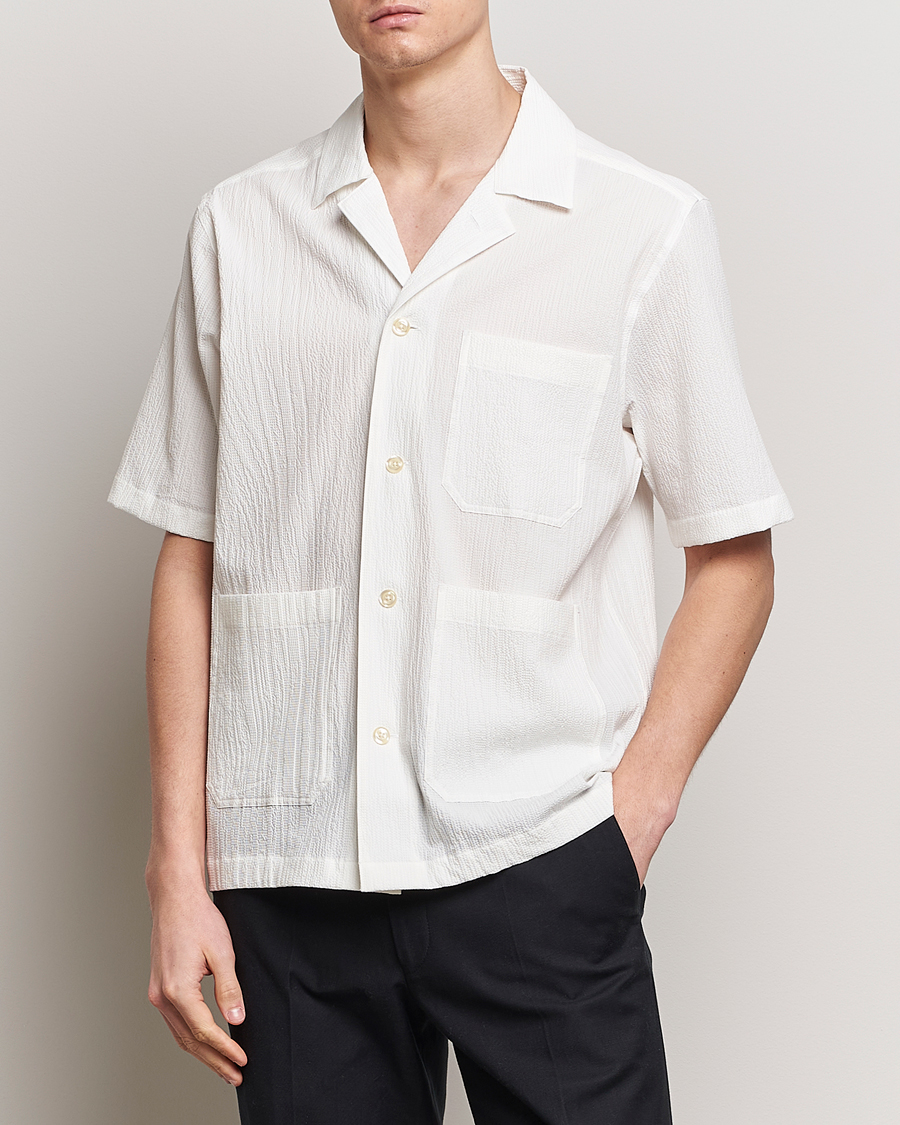 Men | Clothing | Oscar Jacobson | Hanks Reg Seersucker Shirt White