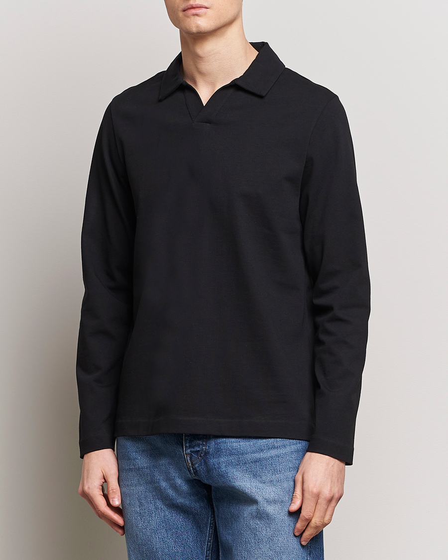 Homme | Polos | A Day\'s March | Branford Long Sleeve Polo Black