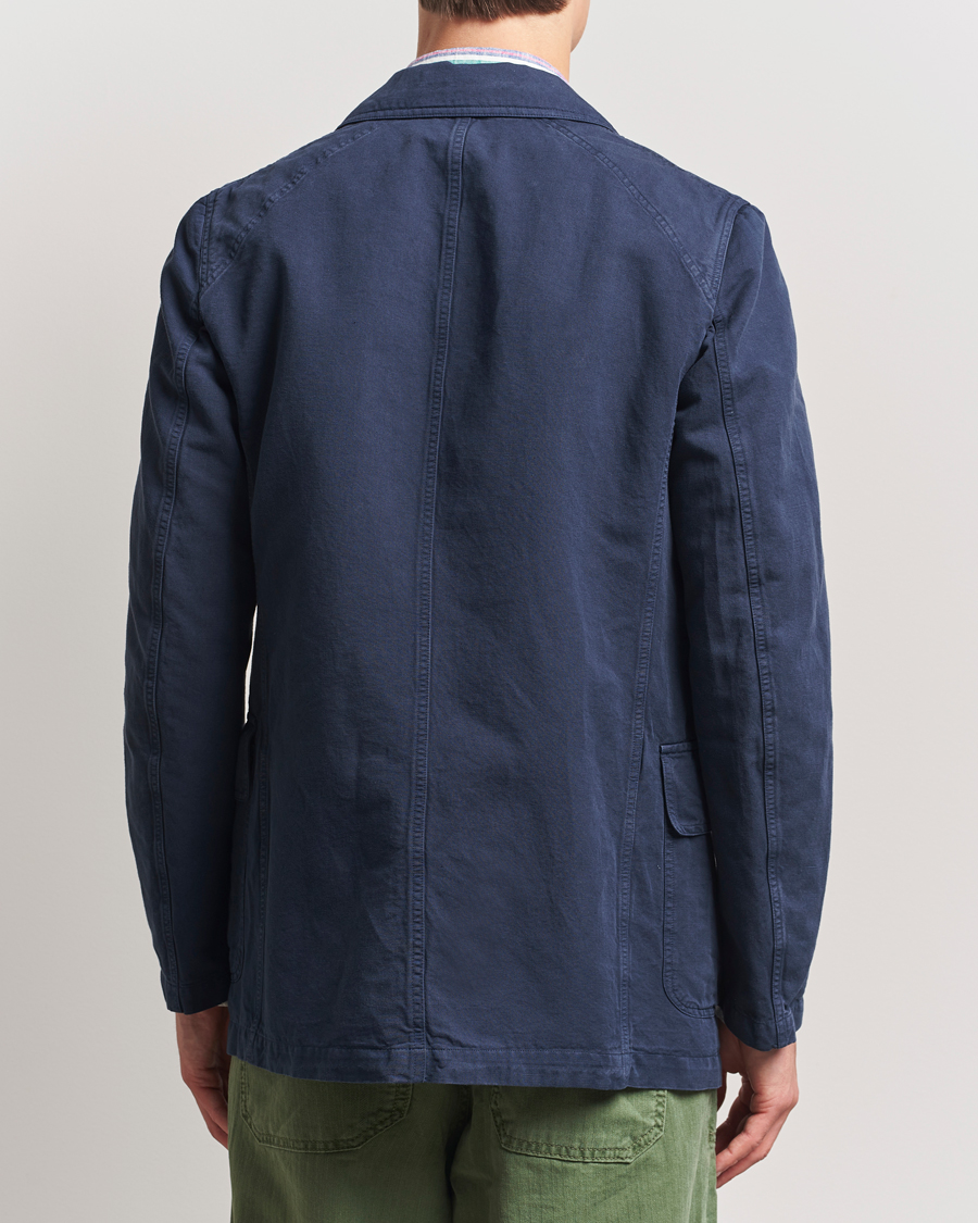 Men | Blazers | Drake's | MKI Cotton/linen Games Blazer Navy