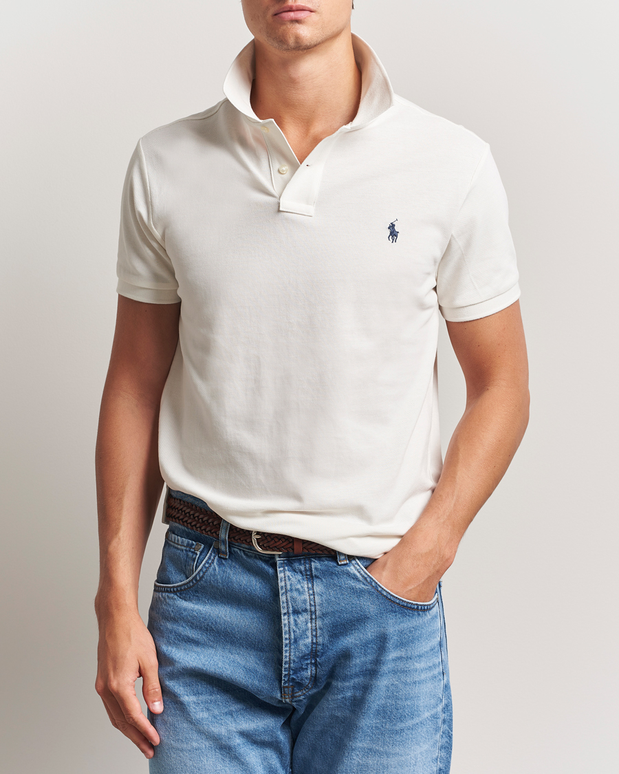 Men | Polo Shirts | Polo Ralph Lauren | Slim Fit Polo Pale Cream