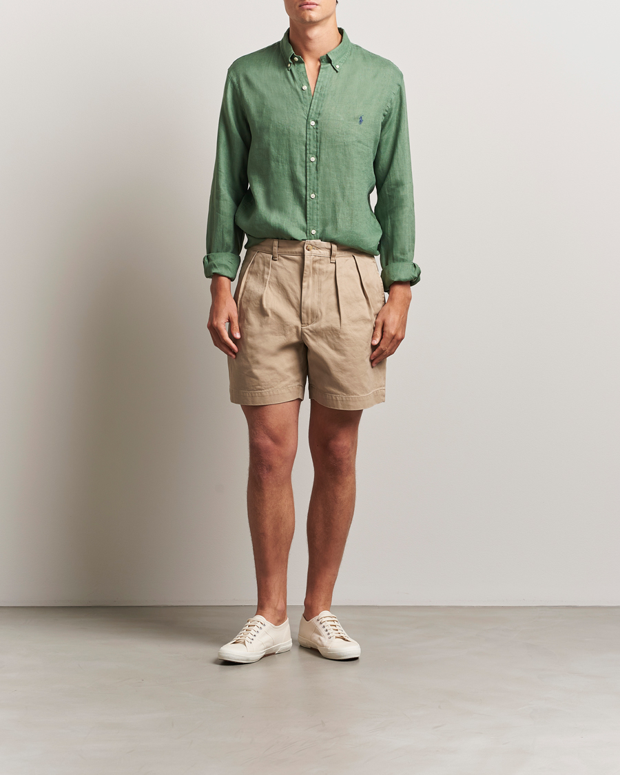 Men | Shirts | Polo Ralph Lauren | Slim Fit Linen Shirt Fatigue