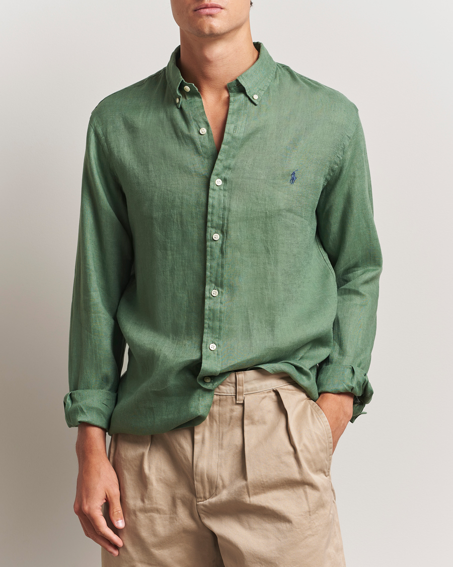Men | Shirts | Polo Ralph Lauren | Slim Fit Linen Shirt Fatigue
