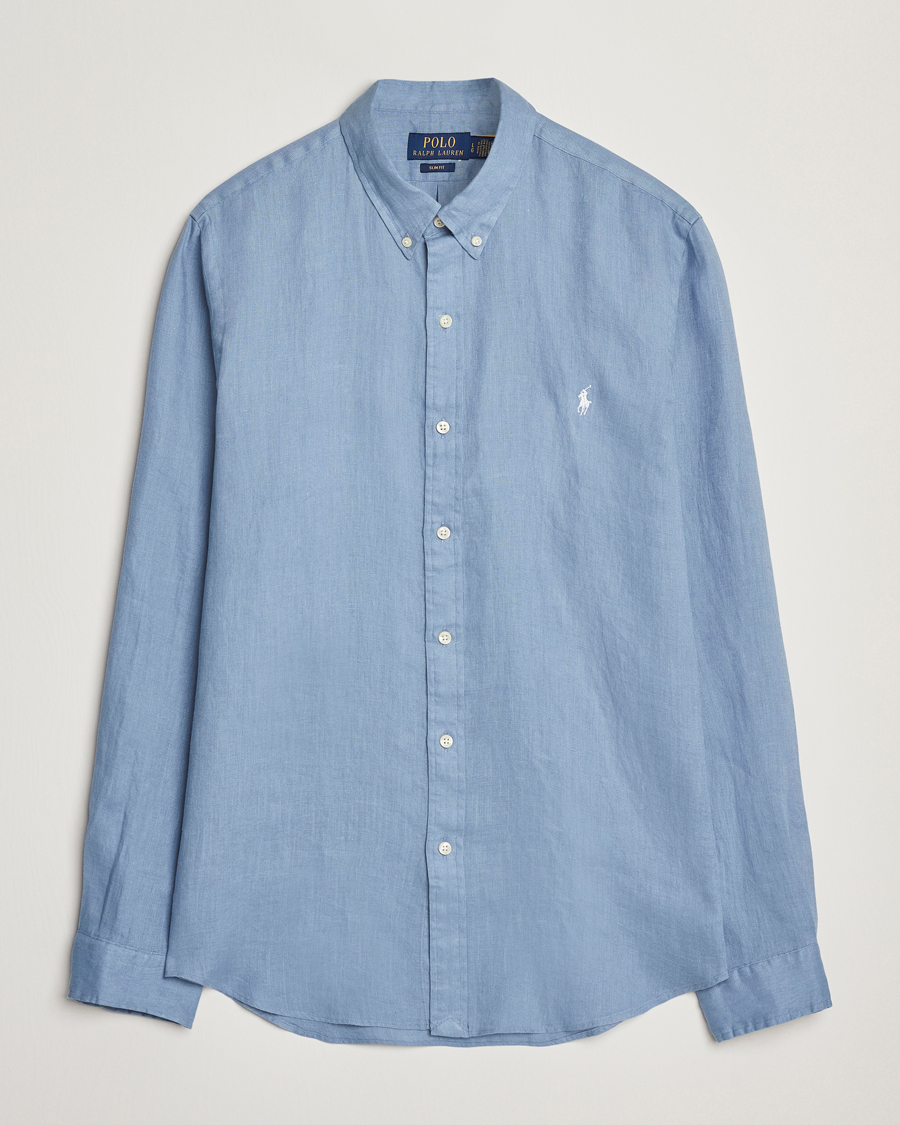 Men | Shirts | Polo Ralph Lauren | Slim Fit Linen Shirt Channel Blue