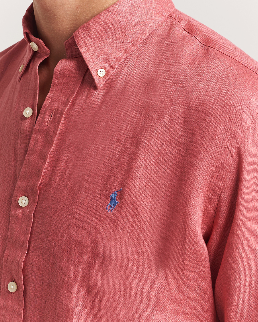 Men | Shirts | Polo Ralph Lauren | Slim Fit Linen Shirt Adirondack Berry