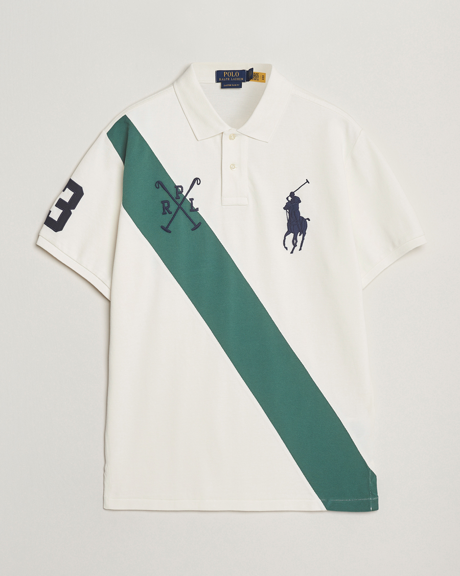 Men | Polo Shirts | Polo Ralph Lauren | Custom Slim Diagonal Stripe Polo Nevis/Washed Forest