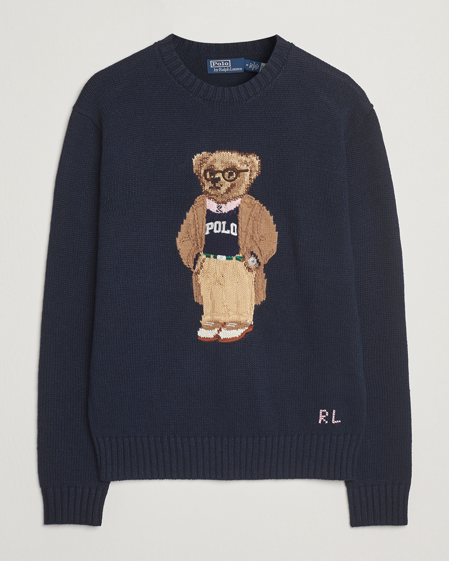 Men | Sweaters & Knitwear | Polo Ralph Lauren | Linen/Cotton Bear Pullover Bear Navy