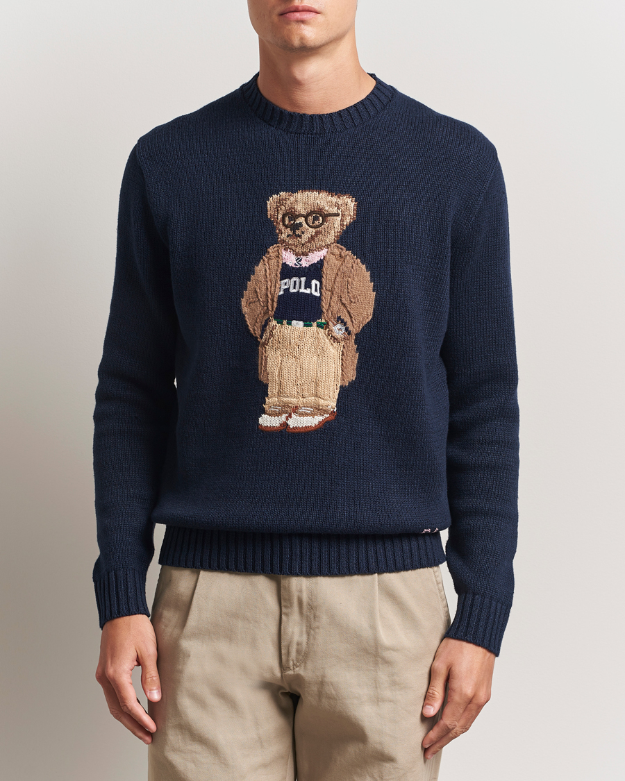 Men | Sweaters & Knitwear | Polo Ralph Lauren | Linen/Cotton Bear Pullover Bear Navy