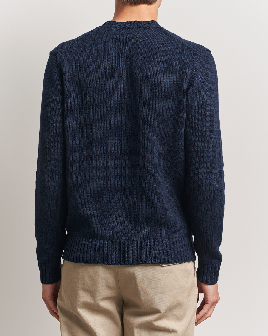 Men | Sweaters & Knitwear | Polo Ralph Lauren | Linen/Cotton Bear Pullover Bear Navy