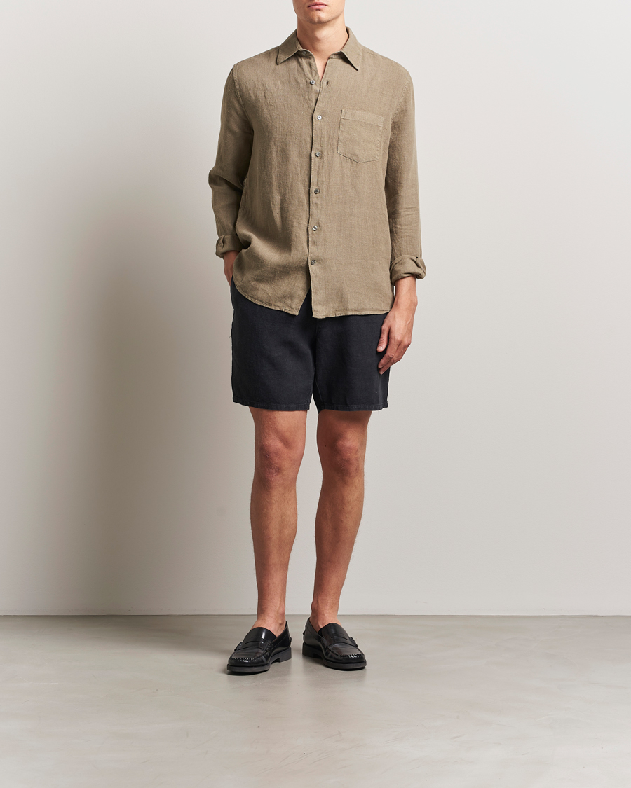 Men | Shirts | A Day's March | Abu Linen Shirt Clay