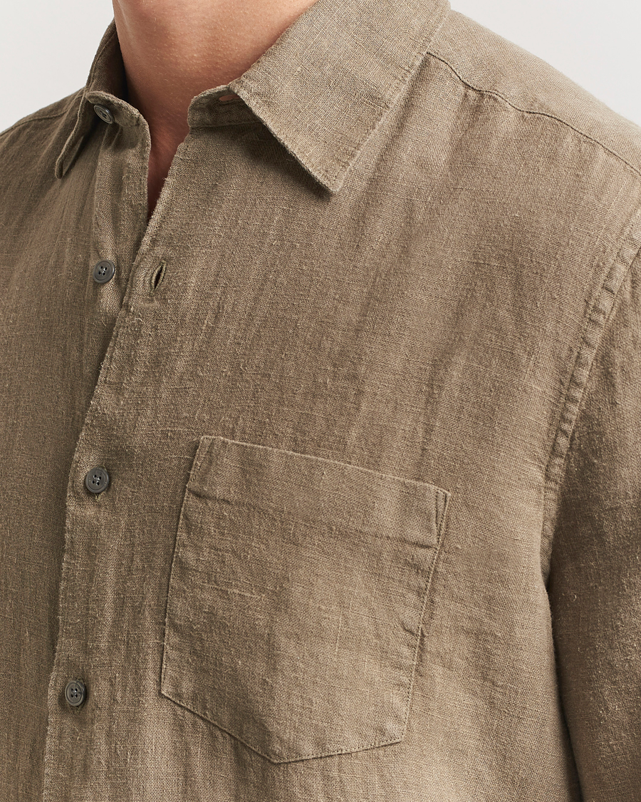 Men | Shirts | A Day's March | Abu Linen Shirt Clay