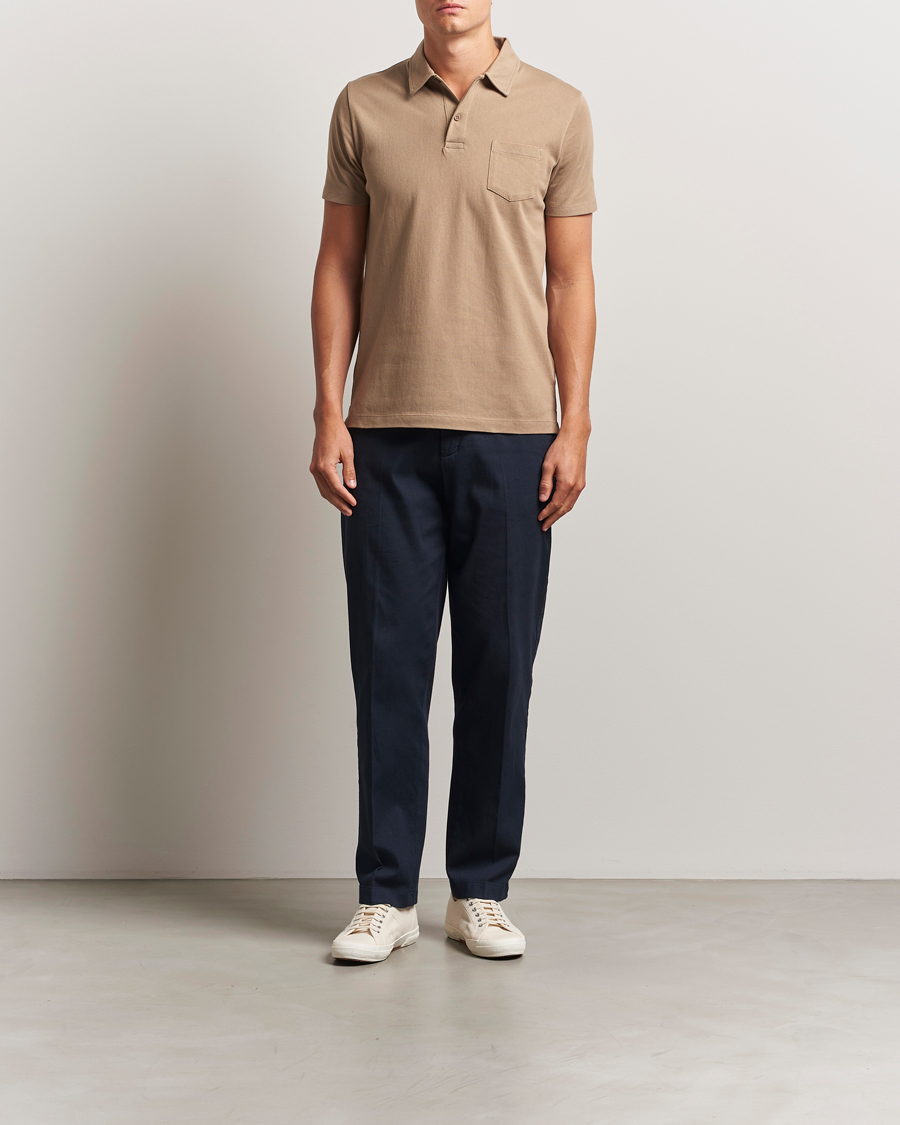 Men | Polo Shirts | Sunspel | Riviera Polo Shirt Dune