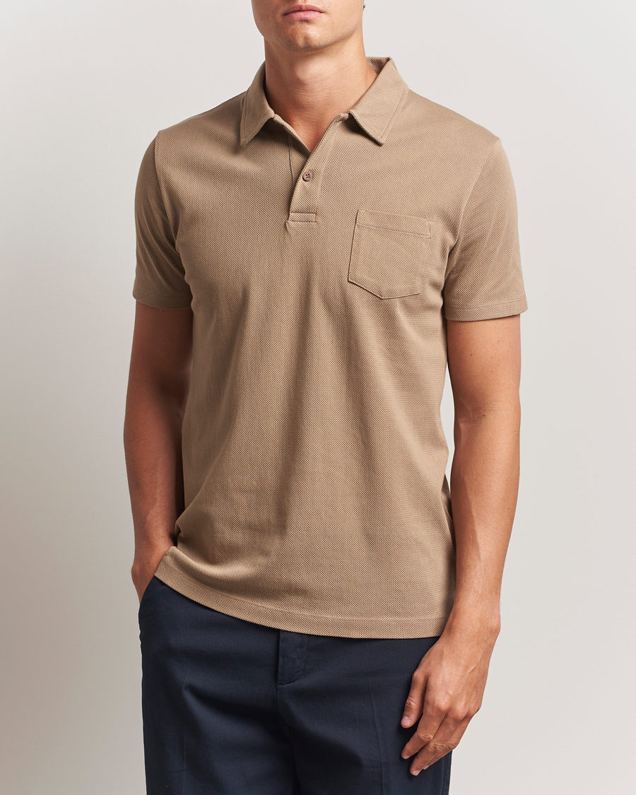Men | Polo Shirts | Sunspel | Riviera Polo Shirt Dune
