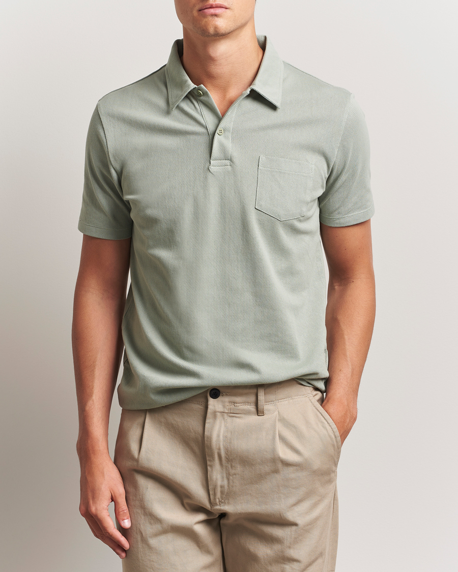 Men | Polo Shirts | Sunspel | Riviera Polo Shirt Pastel Green