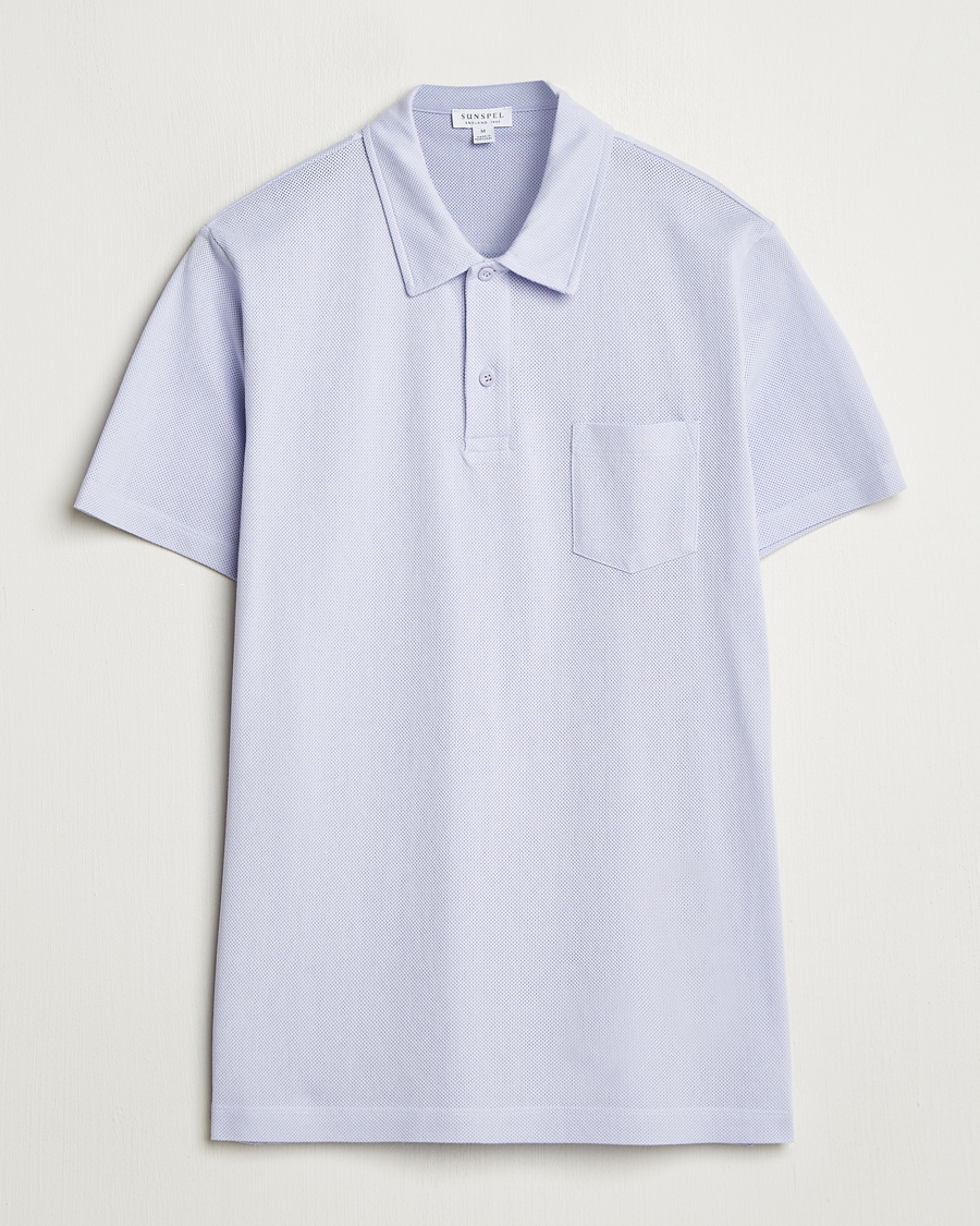 Men | Polo Shirts | Sunspel | Riviera Polo Shirt Pale Lilac
