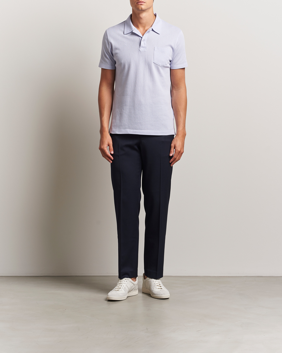 Men | Polo Shirts | Sunspel | Riviera Polo Shirt Pale Lilac