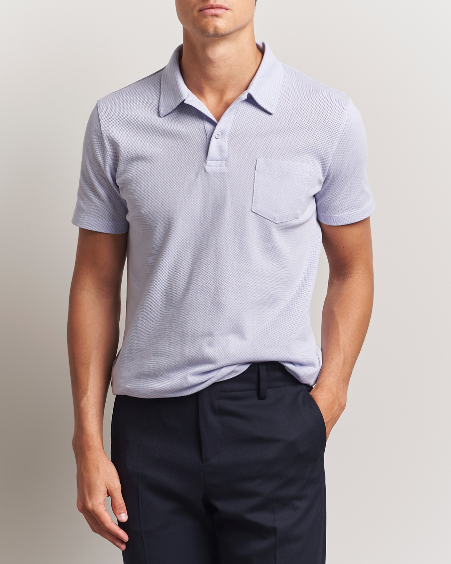 Men | Polo Shirts | Sunspel | Riviera Polo Shirt Pale Lilac