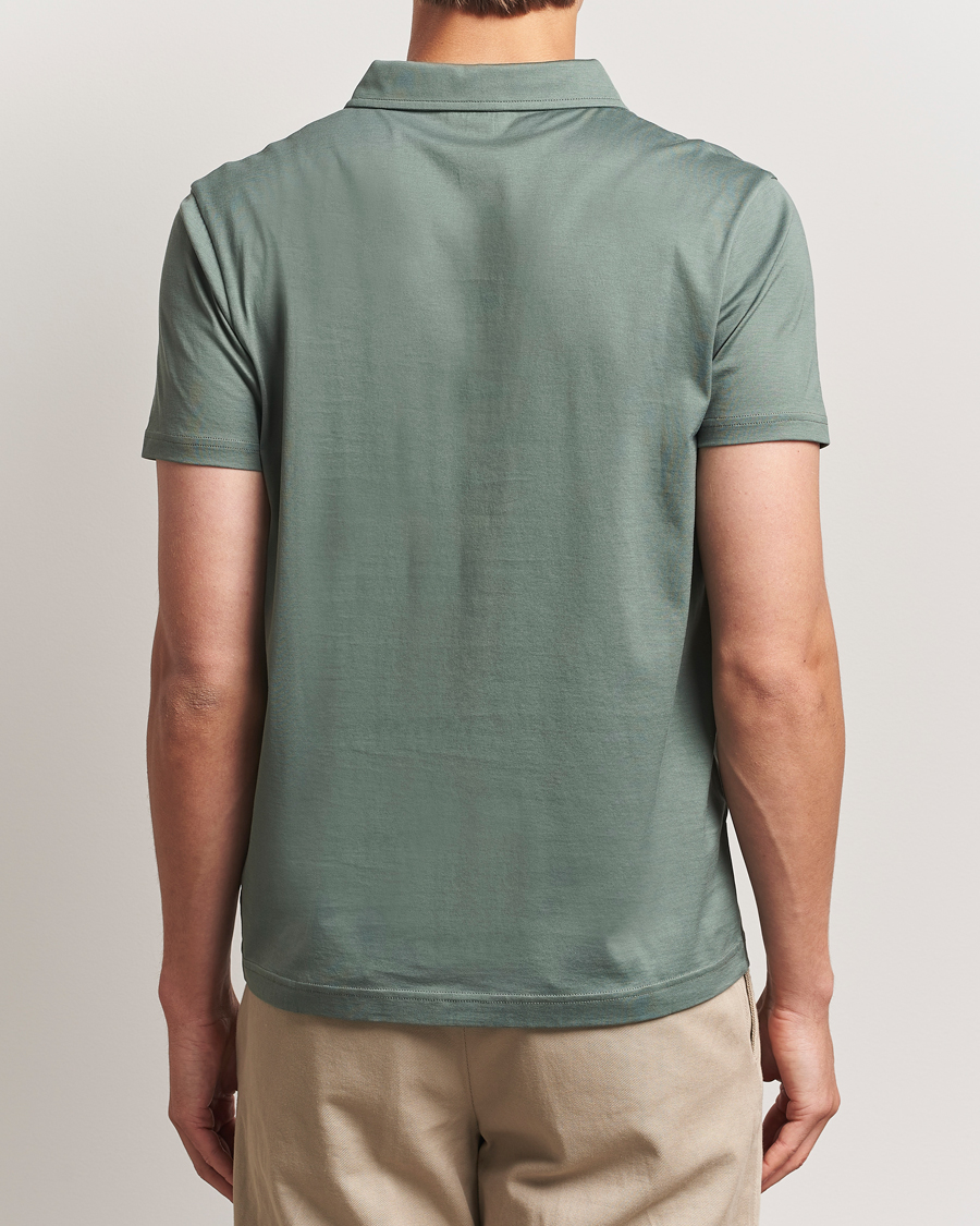 Men | Polo Shirts | Sunspel | Cotton Jersey Polo Dusk Green