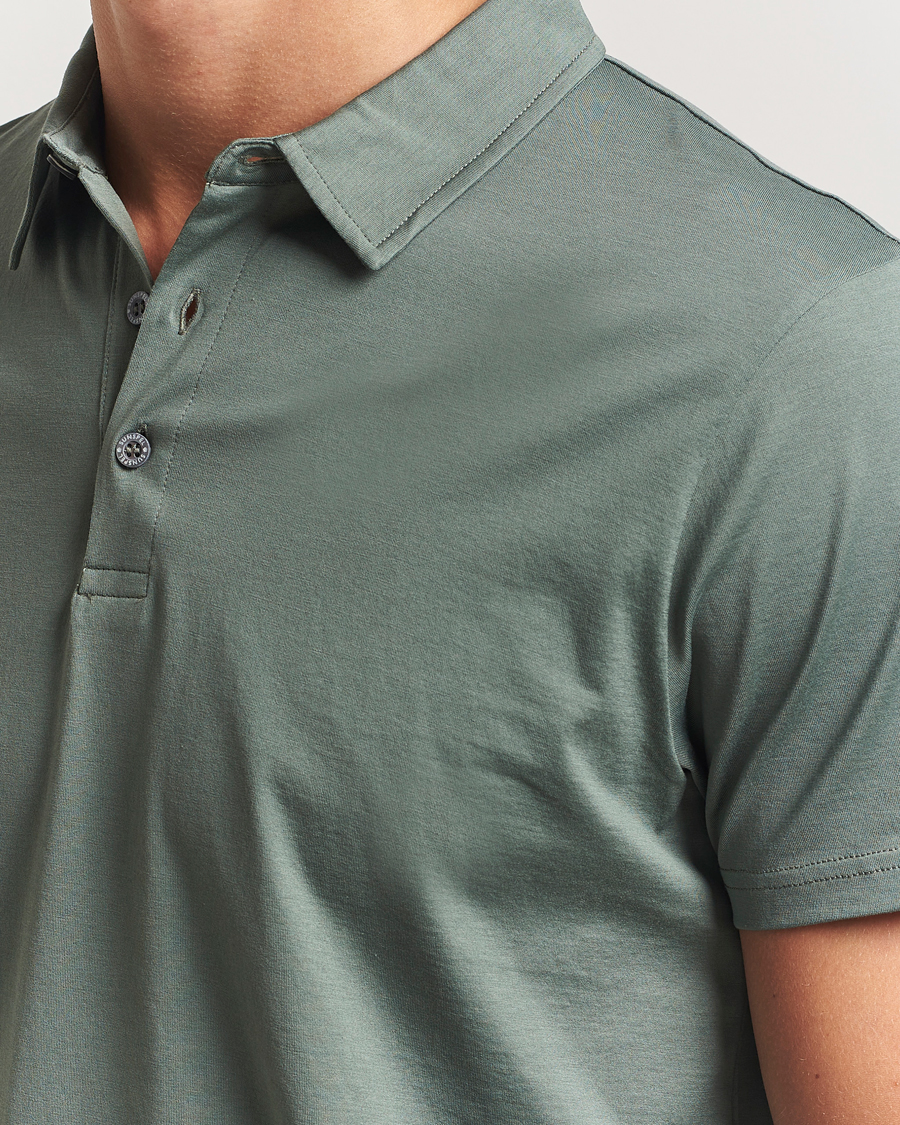 Men | Polo Shirts | Sunspel | Cotton Jersey Polo Dusk Green