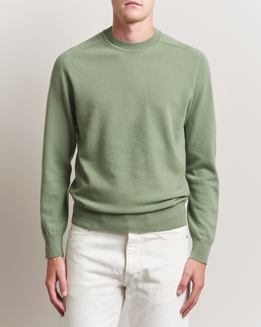 Men | Sweaters & Knitwear | Altea | Wool/Cashmere Crew Neck Pullover Green