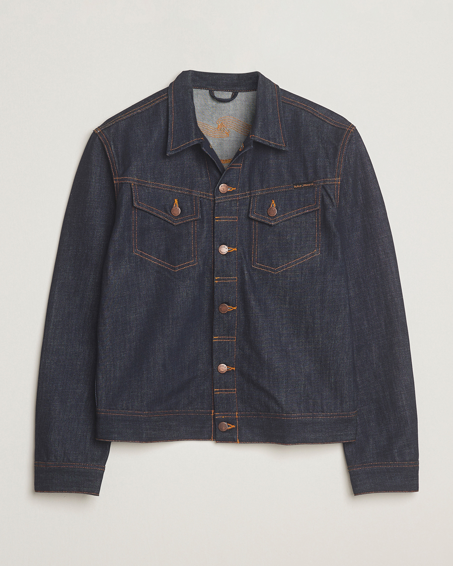 Men | Coats & Jackets | Nudie Jeans | Conny Denim Jacket Dry Streaky Mid Blue