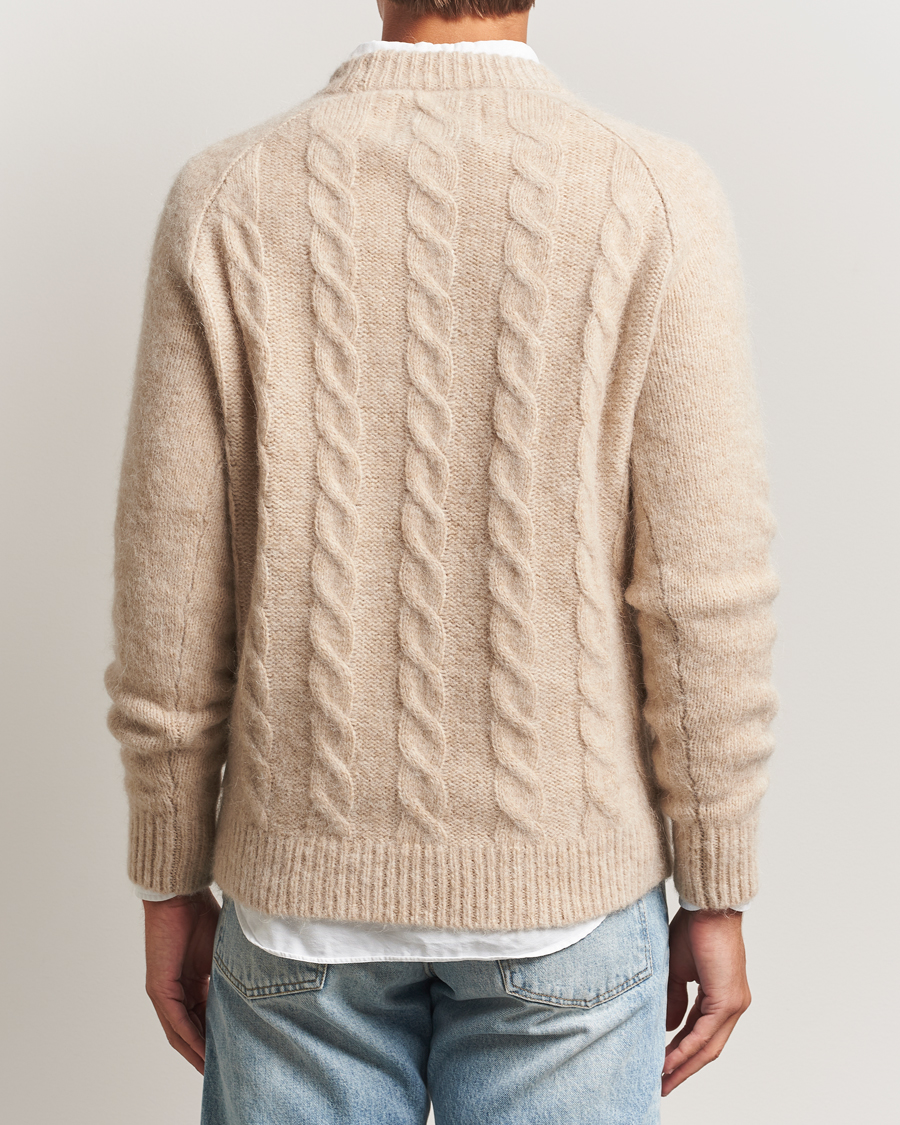 Men | Sweaters & Knitwear | GANT | Alpaca/Lambswool Cable Crew Neck Seed Melange
