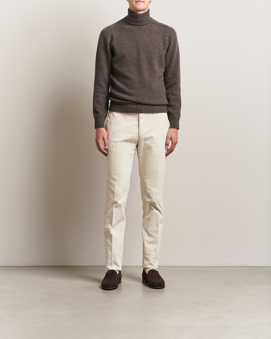 Men | Sweaters & Knitwear | Altea | Wool/Cashmere Rollneck Dark Brown Melange