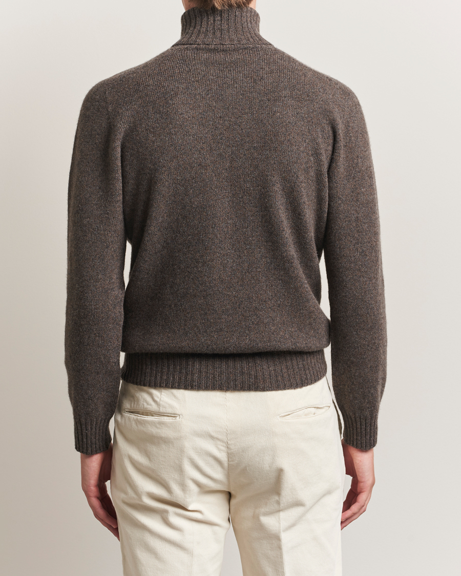 Men | Sweaters & Knitwear | Altea | Wool/Cashmere Rollneck Dark Brown Melange