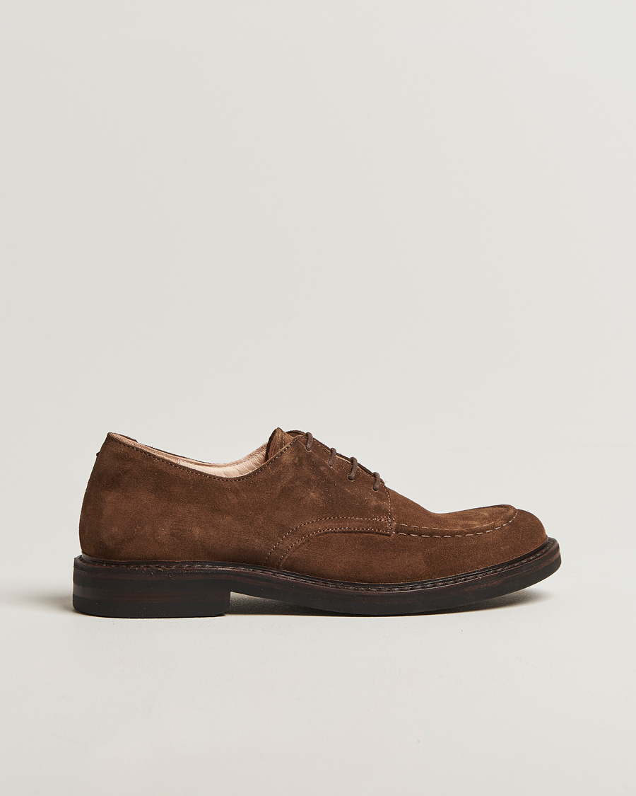 Men | Derby Shoes | Astorflex | Carlflex Moc Toe Dark Khaki Suede