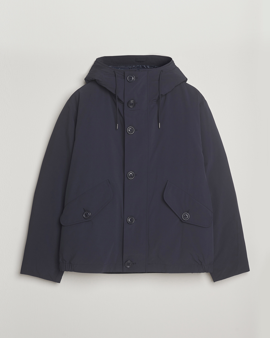 Men | Coats & Jackets | C.P. Company | Micro M Recycled Padded Hood Jacket Navy