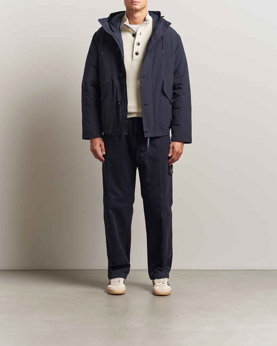 Men | Coats & Jackets | C.P. Company | Micro M Recycled Padded Hood Jacket Navy