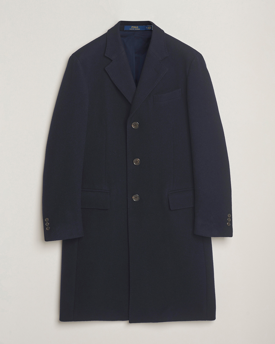 Men | Coats & Jackets | Polo Ralph Lauren | Single Breasted Melton Coat Navy