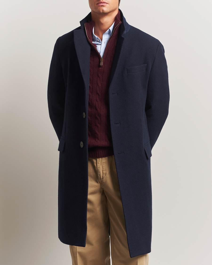 Men | Coats & Jackets | Polo Ralph Lauren | Single Breasted Melton Coat Navy