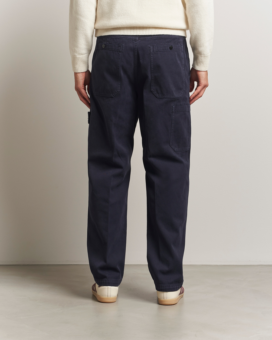 Men | Trousers | Stone Island | Panama Cotton Old Effect Trousers Ink