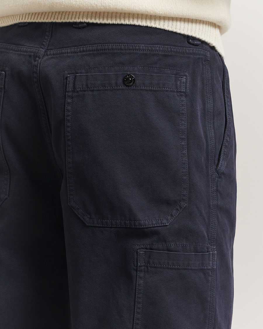 Men | Trousers | Stone Island | Panama Cotton Old Effect Trousers Ink