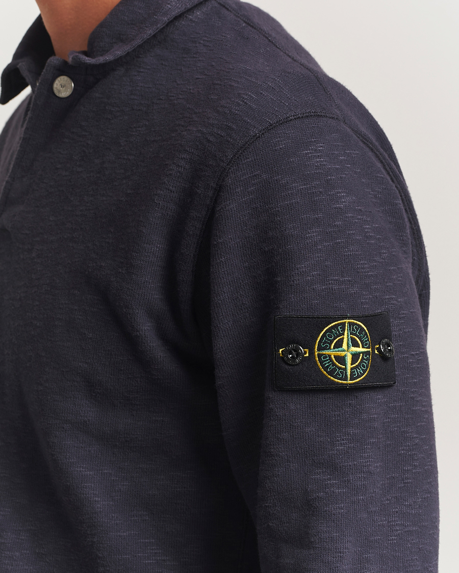 Men | Sweaters & Knitwear | Stone Island | Vanisé Brushed Heavy Cotton Polo Ink