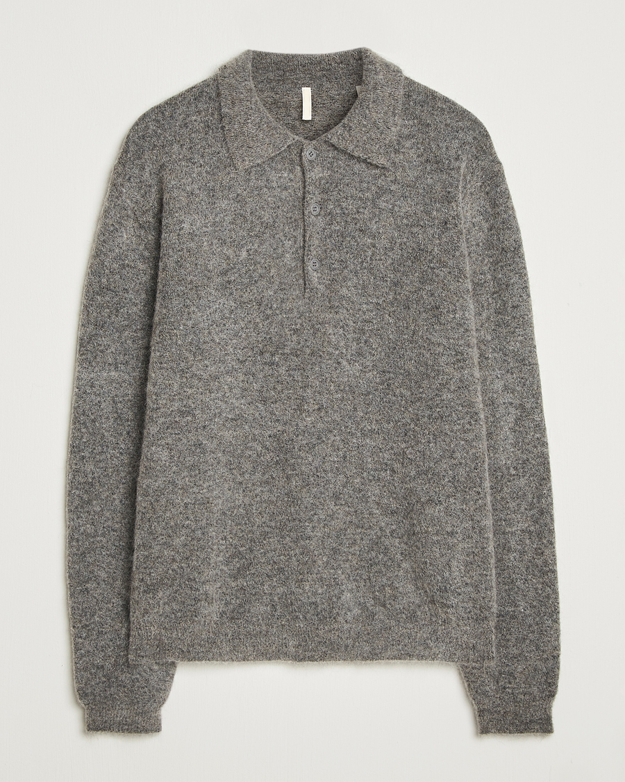 Men | Sweaters & Knitwear | Sunflower | Mohair Knitted Polo Grey Melange