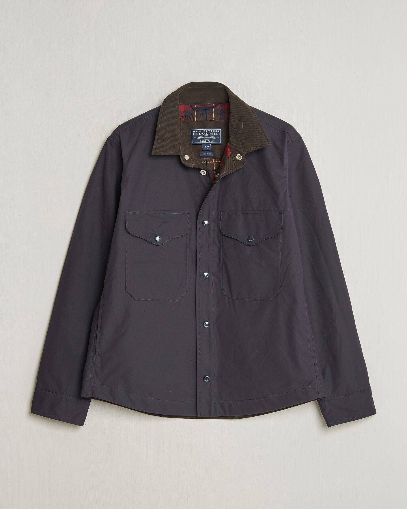 Men | Coats & Jackets | Manifattura Ceccarelli | Dry Wax Heavy Shirt Jacket Navy